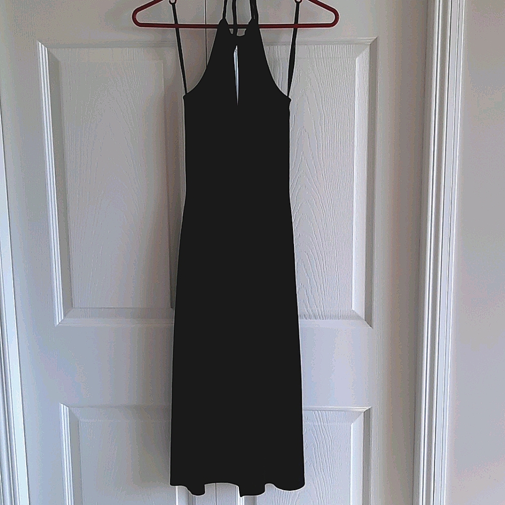 Black velvet cocktail dress